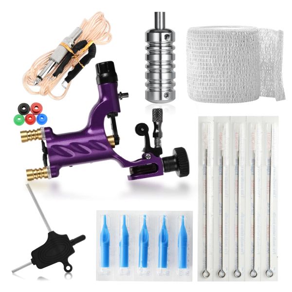 Machine Purple Professional Tattoo Kit Melhores Máquinas de Tatuagem Preço Cinta Grip Tatuaje Maquina de Tatuagem Completa Cordão de Clip