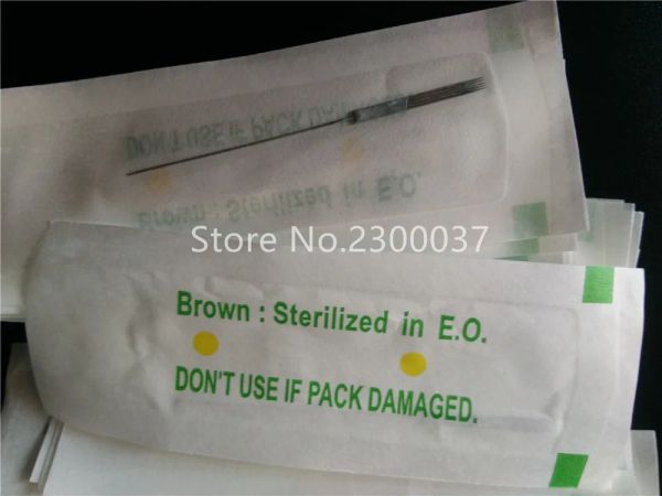 Aghi 100 pz/pacco 7F Macchina Del Tatuaggio Piatto Aghi Sterilizzati Aghi Per Trucco Permanente per Sopracciglio Labbra Eyeliner 0.35X50MM