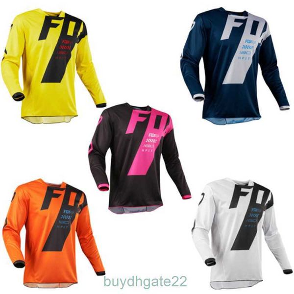 T-shirt da uomo Fox Hpit Uomo Tuta da ciclismo Top a maniche lunghe Primavera Velocità Decelerazione T-shirt da mountain bike Assorbimento dell'umidità ZV3D