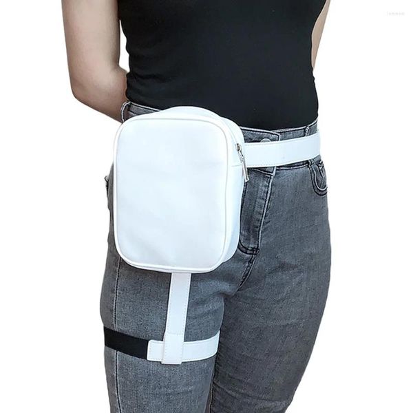 Bel çantaları sokak moda crossbody kadın erkek unisex kemer pu deri telefon küçük çanta fermuar katı açık yürüyüş için