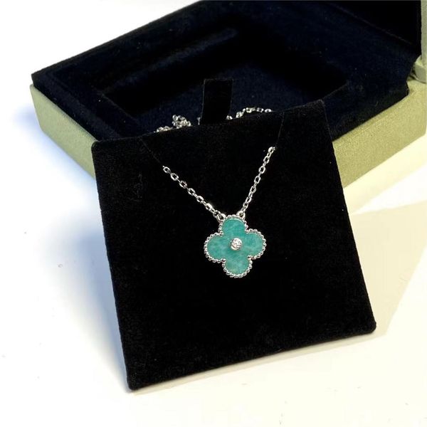 marchio di lusso trifoglio collana del pendente del progettista gioielli in argento oro luce blu pietra bling diamante di cristallo croce catena collane del choker braccialetto regalo di san valentino