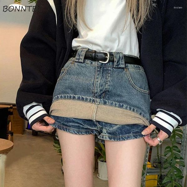 Saias de cintura alta saia mulheres mini denim vintage estilo coreano a linha magro verão doce meninas bodycon all-match na moda suave