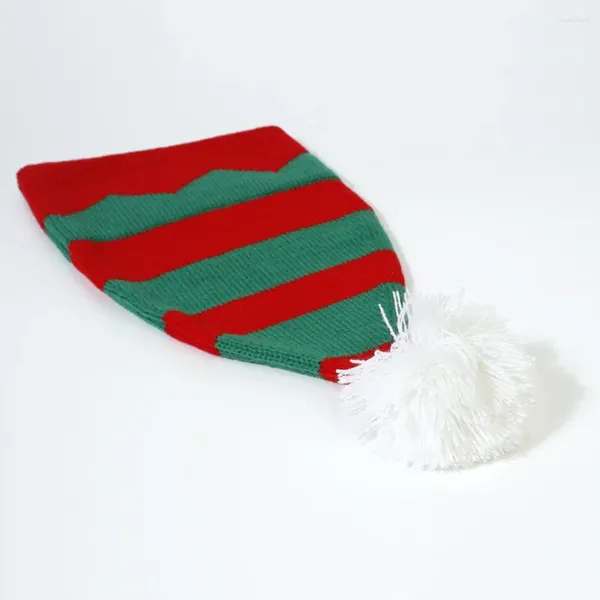 Berets Bonito Faux Fur Bola Chapéu Festivo Santa Chapéus com Bolas de Pelúcia Colorido Elástico Macio Po Adereços para Crianças Adultos Durante o Natal