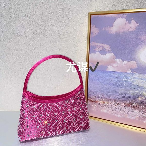 Francese 2023 Nuovo Pieno di Diamanti Celebrity Brillante Malattia Tote Bag Banchetto Acqua Diamante Gnocco di Seta Borsa Ascellare Borsa Portatile