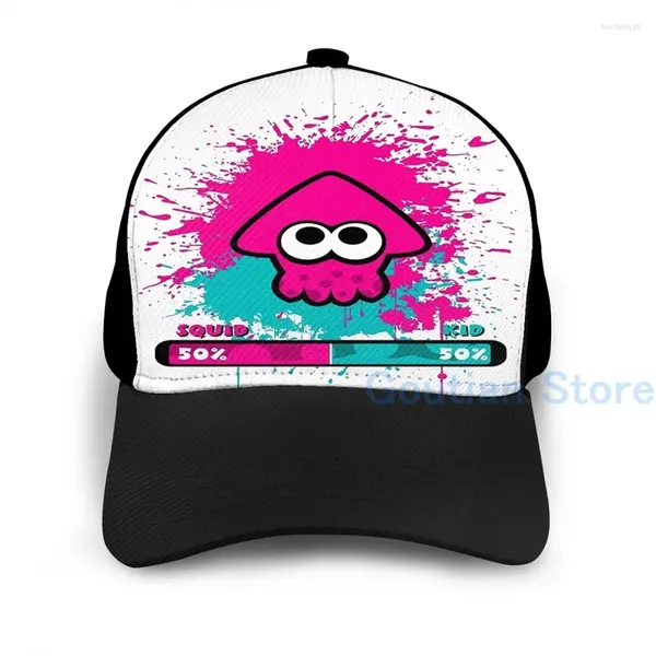 Cappellini da baseball Moda Kid o Squid Splatoon Berretto da basket Uomo Donna Stampa grafica Nero Cappello unisex per adulti