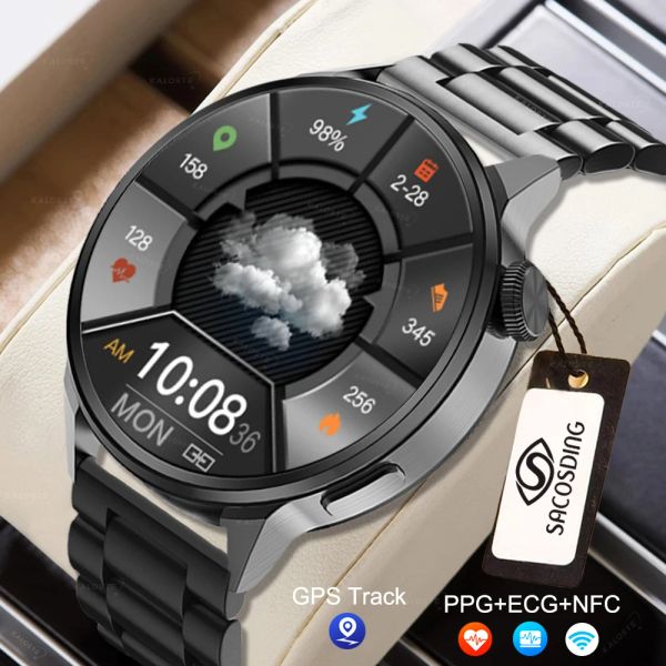 Новый 2022 NFC Smart Watch Men Men Custom Dial Call Sports GPS Track Watchs Women Count Smart Ecg Smart Wwatch для Samsung Huawei Xiaomi Es Watch