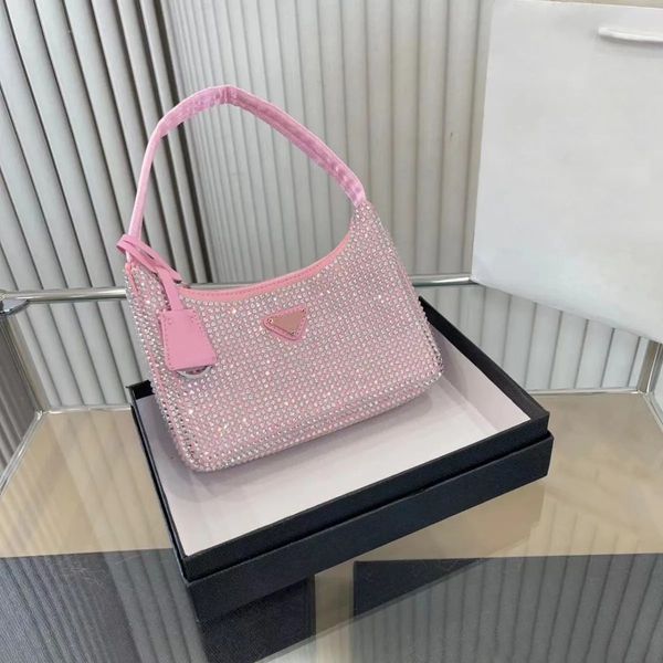 Luxurys tasarımcı çanta kadın omuz çanta kristal diamante metalik boncuklar glitter elmaslar bayan aksiller çanta crossbody bayanlar cüzdan cüzdan omuz çantaları