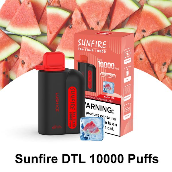 DTL Огромный стиль вейпинга 0 мг 3 мг 6 мг 9 мг Sunfire 10000 Puffs 10K E Сигаретный бар.