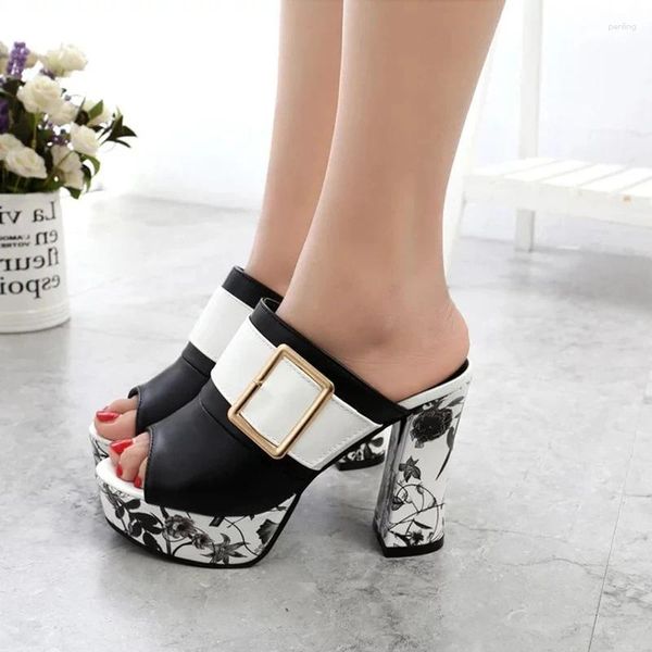 Sandalen High Heel Gladiator Sandale Damen Chunky Heels Mehrfarbige Damen Sommerschuhe für Damen Flatform