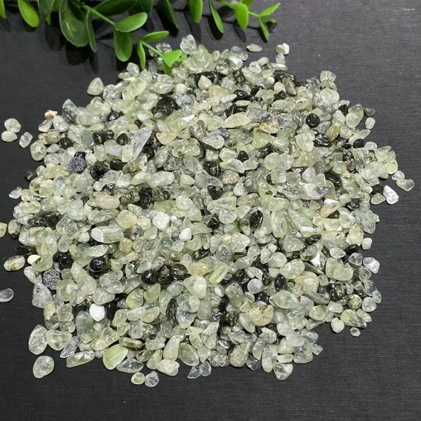 Figurine decorative 5-7mm 100g Prehnite naturale Cristallo di quarzo Roccia Ghiaia Campione Serbatoio Decor Minerali