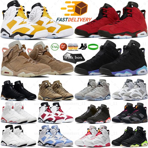 Com caixa jumpman 6 sapatos de basquete homens mulheres 6s Aqua Toro Bravo Amarelo Ocre Cool Grey Georgetown Metálico Prata UNC Vermelho Oreo Britânico Khaki Mens Treinadores Esportes