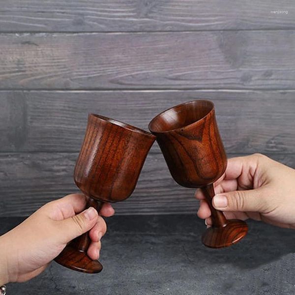 Tazze Bicchieri da vino Calice Pentacolo in legno Luna per bevande Latte Succo di frutta Bibite Birra Regalo Natale Ringraziamento Compleanno