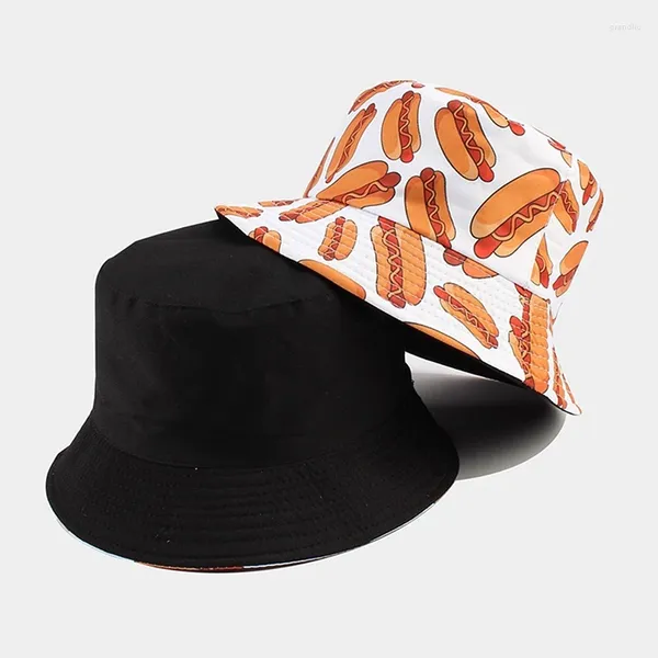 Береты, панама с принтом собаки, рыбацкая шляпа для мужчин и женщин, двусторонняя шляпа унисекс, летняя пляжная кепка в стиле хип-хоп с капюшоном-ведром
