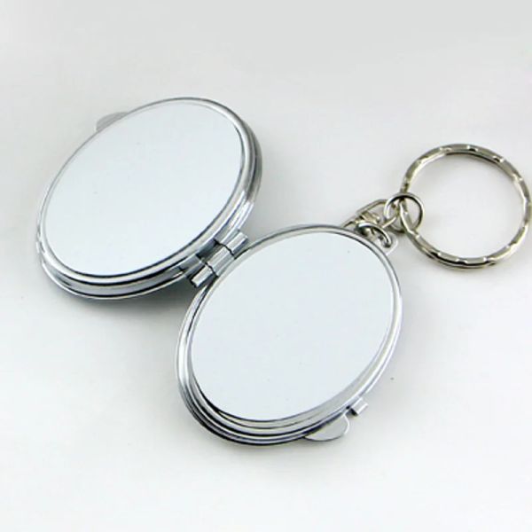 Anéis Chaves Pequeno espelho transferência de calor em branco Produto Sublimação Cadeia de chave de impressão