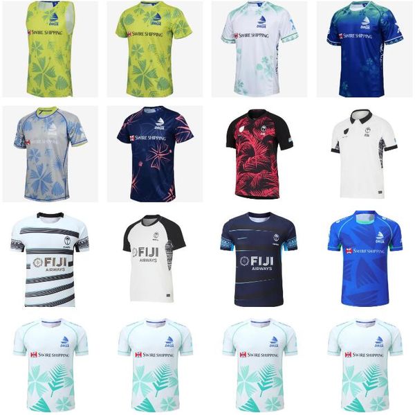 2024 Fiji Rugby Formaları Erkek Kadın Çocuklar Ulusal Sevenler Takımı 2023 Dünya Kupası 7 Kişilik Sistem Uzakta Beyaz Kırmızı Mavi Siyah S-5XL Fijian Drua Kısa Kollu 23 24 25