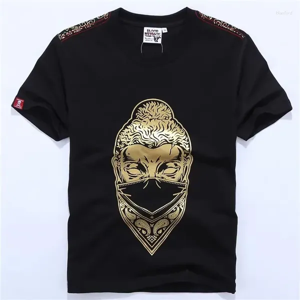 Camisetas masculinas Paisley Masked Print Camisa Mens Bandanna Pintada Camisetas Verão Algodão Tops Tee