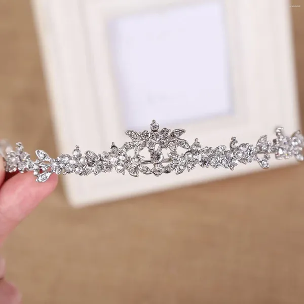 Grampos de cabelo luxo prata banhado pérola coroa cristal tiaras strass jóias ornamento cabeça princesa hairbands casamento aniversário b s1l5