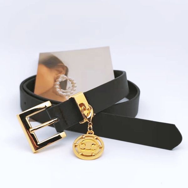 Cintura di design per donna Cintura in vera pelle con fibbia design dorato Cintura da 100 cm per funzioni legate alla carriera Festa