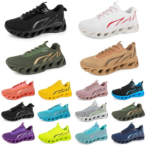 Scarpe Moda Running Donna Uomo Trainer Triple Nero Bianco Rosso Giallo Verde Blu Pesca Verde acqua Viola Rosa Fucsia Sneakers sportive traspiranti Sixty Six GAI 64385 30390