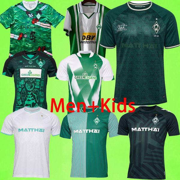 125 anni anniversario Werder Brema maglie da calcio kit per bambini da uomo set 2023 2024 PIEPER BURKE BUCHANAN VELJKOVIC maglia da calcio retrò 96/97 1996 1997 divisa da allenamento 125