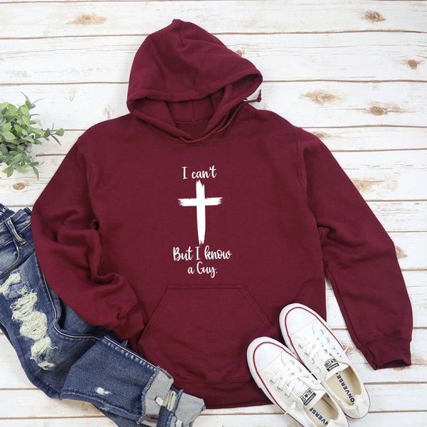 Felpe con cappuccio da donna Non posso ma conoscere un ragazzo Felpa con cappuccio religiosa unisex a maniche lunghe Christian Faith Felpa con cappuccio Divertente Gesù salva maglione