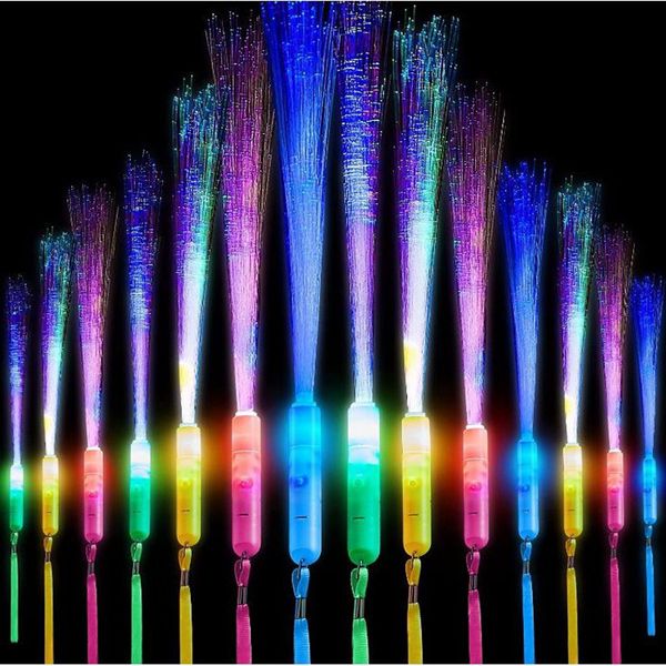 LED Fiber Optic Stick Glow Sticks Leuchten Glow Wands Sticks Kind Erwachsene Glow Geburtstag Unterhaltung Requisiten Party Liefert Karneval Disco W0190