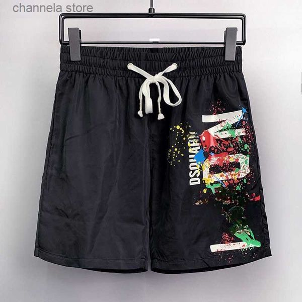 Shorts masculinos moda mens shorts mulheres e homens designer d2 verão ladys dsquares luxo graffiti secagem rápida curto dsq t240223