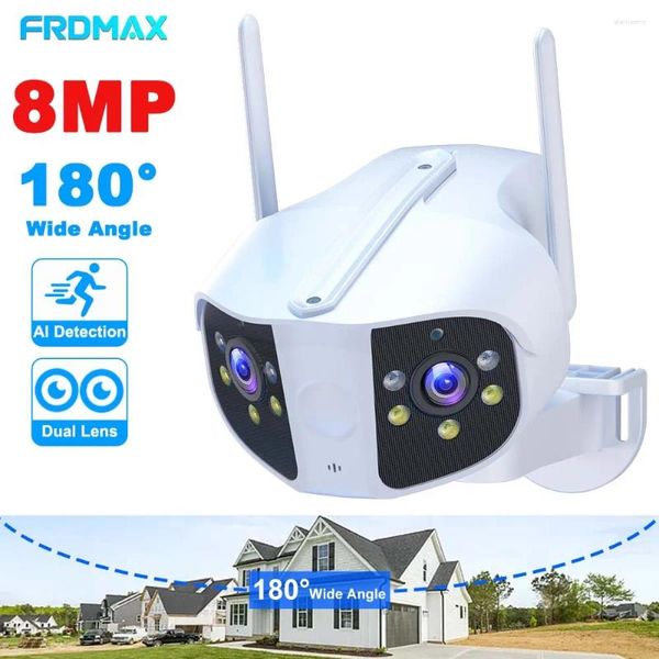 Камера безопасности, уличная широкоугольная камера видеонаблюдения с углом обзора 180°, Wi-Fi, 6 МП, панорамная камера видеонаблюдения, защита умного дома