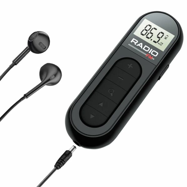 Radio Mini Pocket FM Radio 76108MHz Clip kleiner Radio wiederaufladbar Walkman Radio 3,5 -mm -Kopfhörerbuch