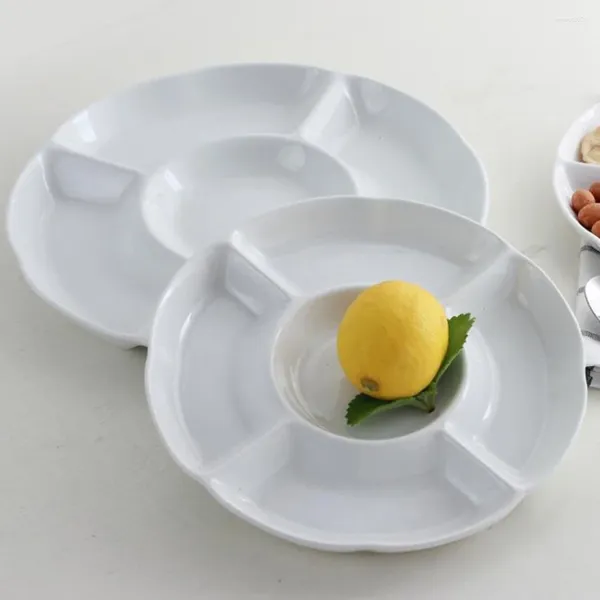 Conjuntos de louça de imitação de porcelana melamina talheres aperitivo servindo bandeja vegetal prato frutas
