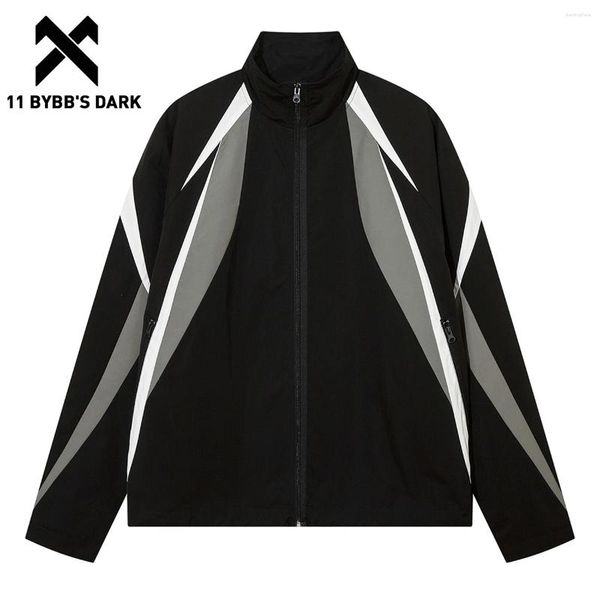Jaquetas masculinas 11 bybb's escuro material à prova de vento jaqueta 2024 design zíper casaco outono inverno hip hop homens mulheres tops