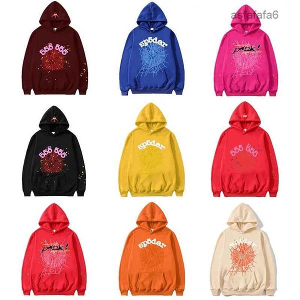 555 Spider Felpa con cappuccio Designer Donna Pullover Rosa Rosso Sp5der Young Thug Felpe con cappuccio Uomo Donna Felpa con ricamo Web Joggers 99VX RD0G JASP