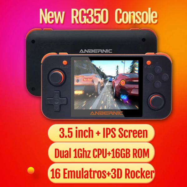 Jogadores RG350 Video Game Console Retro Open Linux System 3.5 Polegadas IPS Tela 16GB Memória 64 Bit Handheld Game Player RG 350 Console