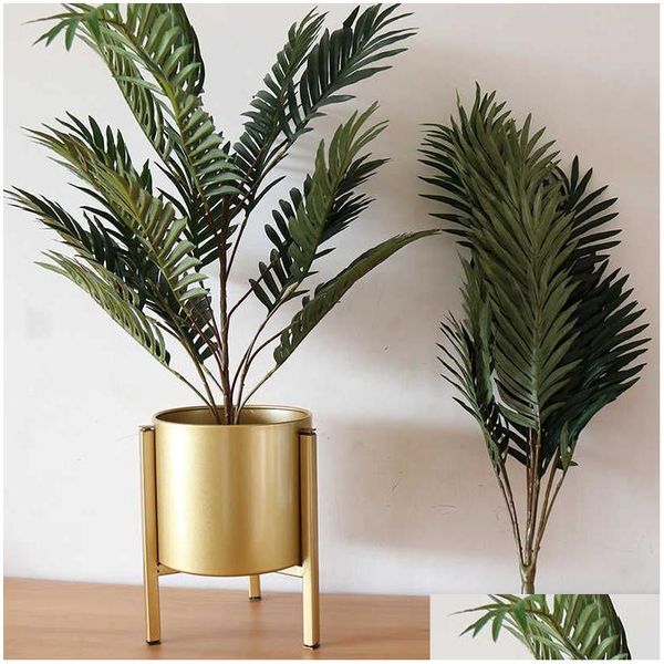 Faux Floral Greenery 70cm Grande Palmeira Artificial Pano de Seda Plantas Tropicais Bando Verde Interior Vaso Loja Sala de Estar Casa El Dhwja