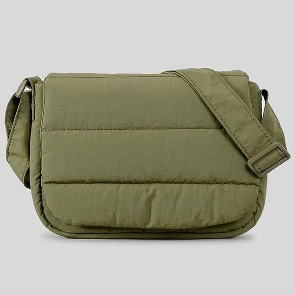 Sacos de noite Tecido de nylon pequeno saco quadrado design com clipe de algodão alça de ombro larga crossbody bolsa simples e leve