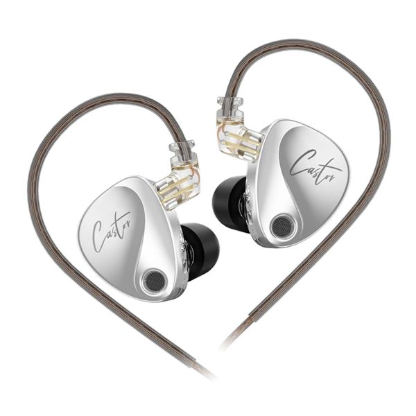 Kopfhörer KZ Castor In Ear HiFi-Kopfhörer 2 Dynamische Highend Tunable Balanced Armature Sport-Gaming-Headset-Ohrhörer mit Geräuschunterdrückung