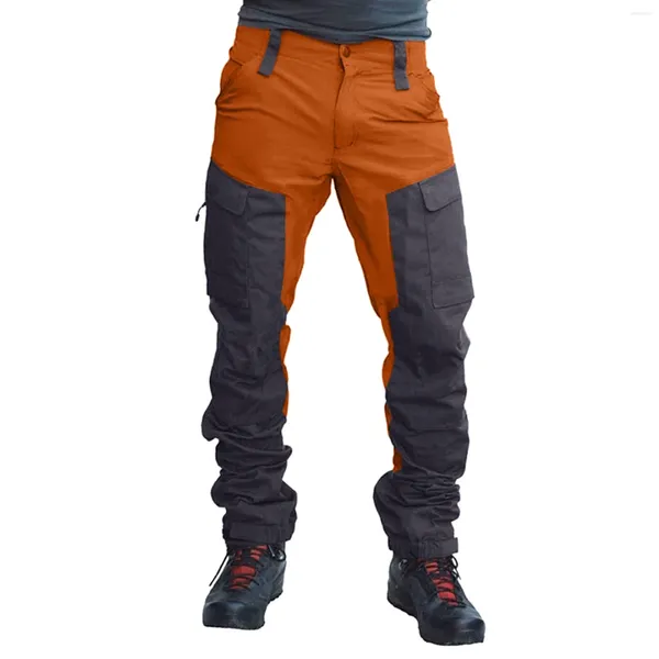 Pantaloni da uomo Sport all'aria aperta Salopette casual Due colori Splicing Streetwear Cargo Alpinismo Escursionismo Jogging Pantaloni da corsa