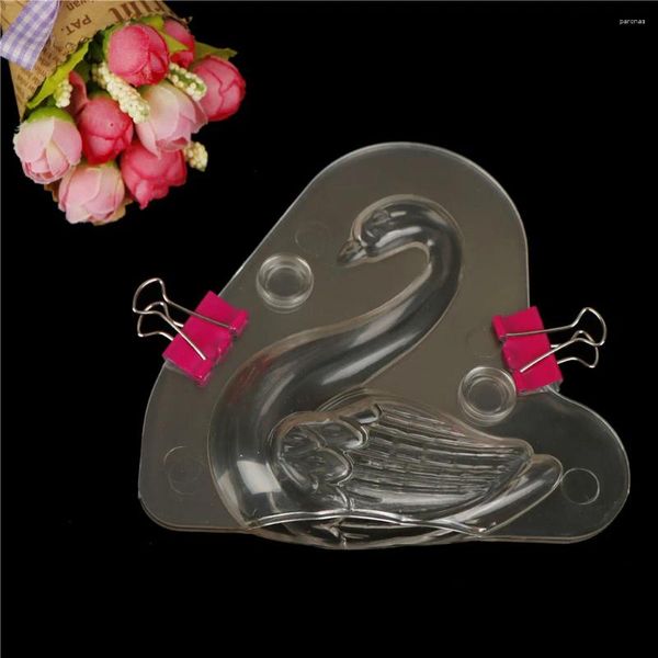 Moldes de cozimento 3D Swan Sapato Forma Plástico Molde de Chocolate Doce SugarPaste Moldes DIY Ferramentas de Decoração Policarbonato Jelly Mousse Mooud