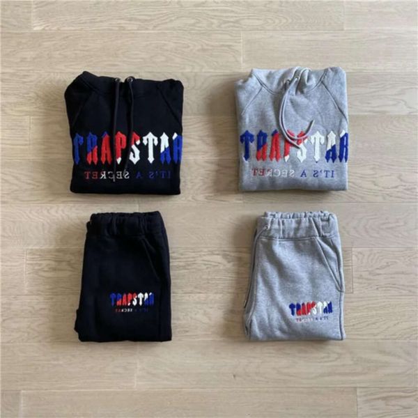 2024 Tute Trapstar Sportswear Ricamo Abiti da uomo Sport Felpa con cappuccio da jogging Pantaloni sportivi casual per uomo classico