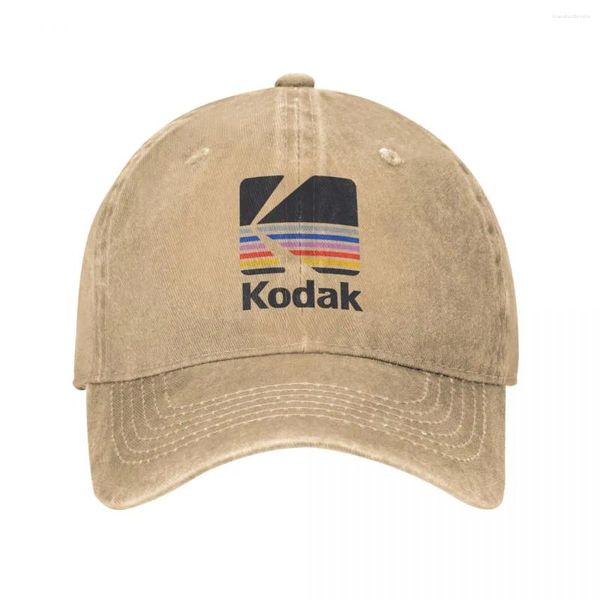 Bola Caps 2024 Lavagem Vintage Kodak Pogal Logo Baseball Pai Primavera Outono Ajustável Sun Hat Casquette