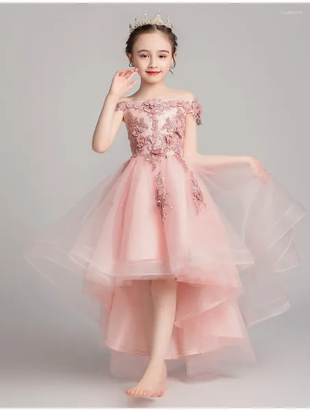 Платья для девочек, детское свадебное платье высшего качества, кружевное праздничное платье с вышивкой, рождественские костюмы принцессы на день рождения для маленьких девочек
