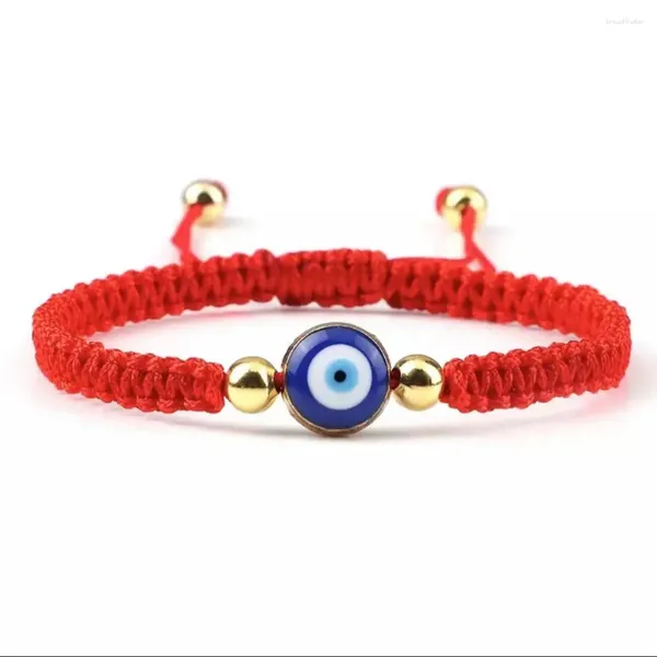 Charme pulseiras olhos azuis corda vermelha trançada pulseira feminina ajustável casal corrente artesanal moda jóias sorte menina presente