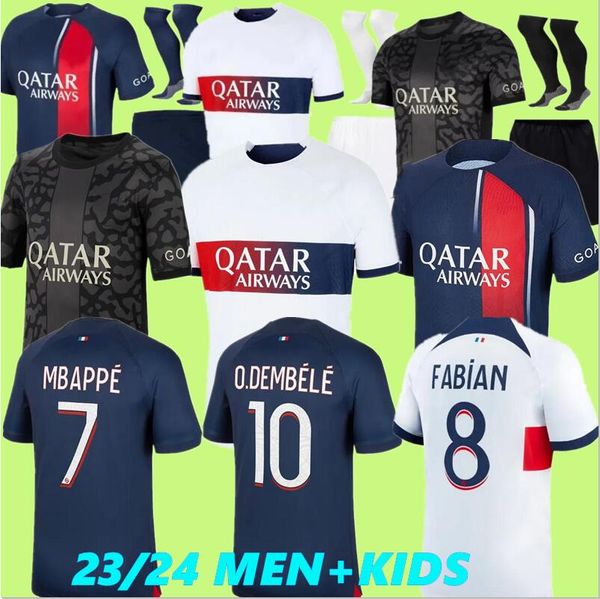 23 24 MBAPPE футбольные майки HAKIMI Gonzaloloramos футбольная рубашка Denbelle VERRATTI HOMME ENFANT SERGIO RAMOS WIJNALDUM Player Fans версия униформы детские комплекты комплектов