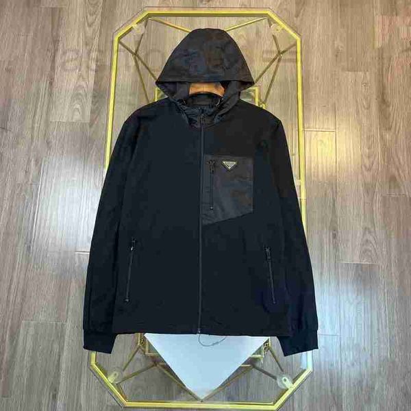 Мужские куртки Дизайнерская ультратонкая спортивная куртка из хлопка и переработанного нейлона с металлическим треугольником 5Y6B