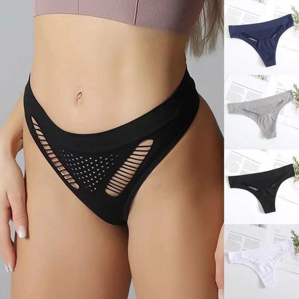 Mutandine da donna Perizoma sexy da donna Scava fuori Pantaloni a T Perizoma a vita bassa Intimo traspirante T-Back Perizoma Tanga Sexys Para Mujer