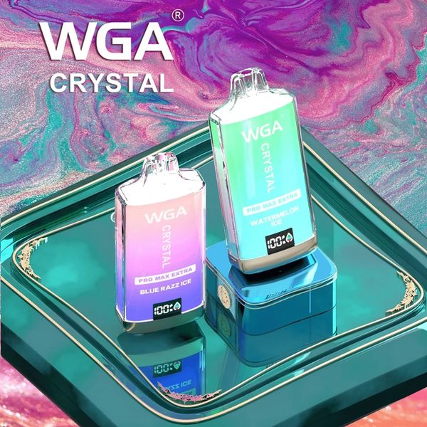 WGA Crystal Pro Max Extra 15000 Puffs Einweg-Vape-Stift 12K 15K Puff Bar 5% Nikotin vorgefüllte E-Zigarette mit Batterie-Display-Bildschirm Vapes Vaper