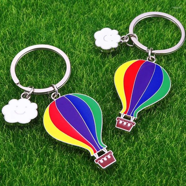 Anahtarlıklar 1 adet alaşım hava balon takıları anahtar için anahtarlık araba anahtarlık hediyelik eşya arkadaş hediyeleri çift çanta kolye takı aksesuarları
