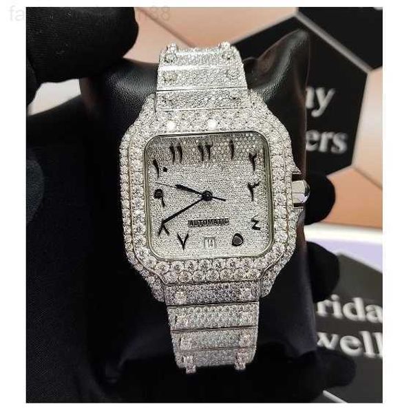 Luxuriöse, modische, handgefertigte VVS-Klarheits-Diamant-Armbanduhr, vollständig vereist, zu einem günstigen Preis