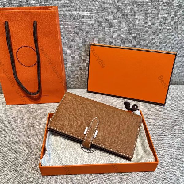 Luxus-Designer-Geldbörse, Marken-Designer-Handtasche, klassische Kartentasche, einfarbig, Original-TC-Leder, Premium-Neutral-Münzengeldbörse, Original-Geschenkbox