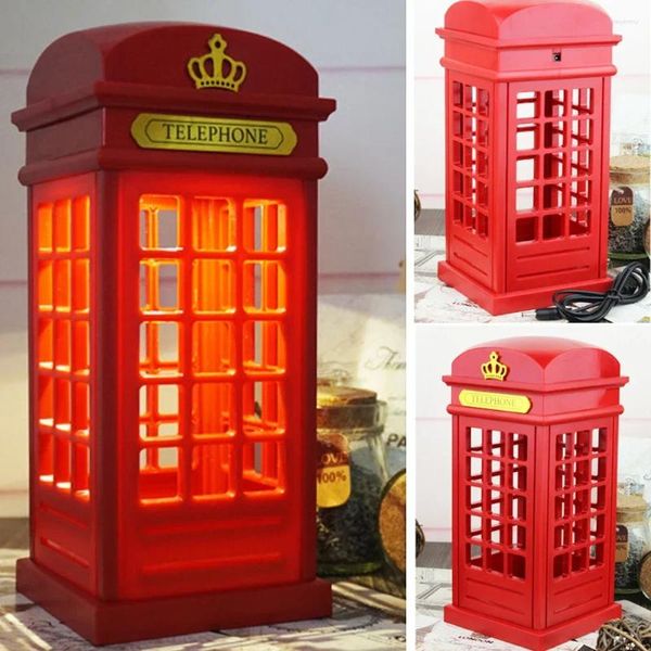 Nachtlichter, tragbare Retro-London-Telefonzelle, USB-Licht, wiederaufladbare Tischlampe für Zuhause, Schlafzimmer, Jahresdekoration